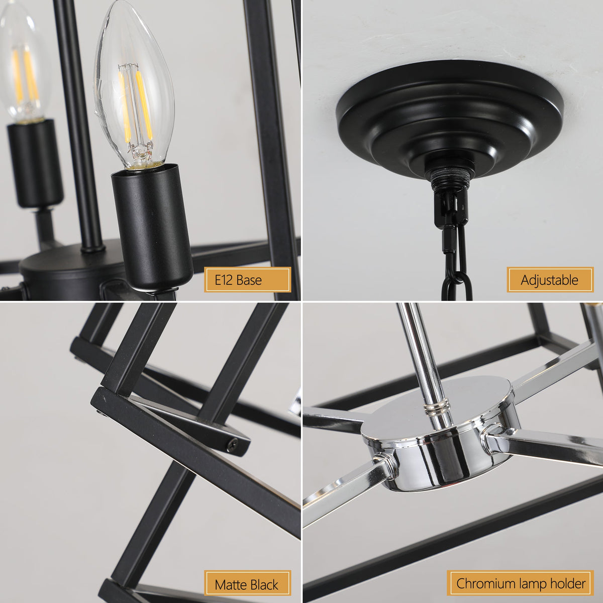 18" Modern 8-Light Pendant Chandelier