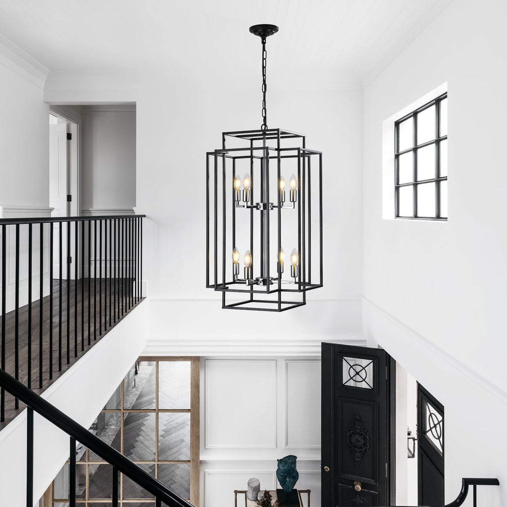18" Modern 8-Light Pendant Chandelier