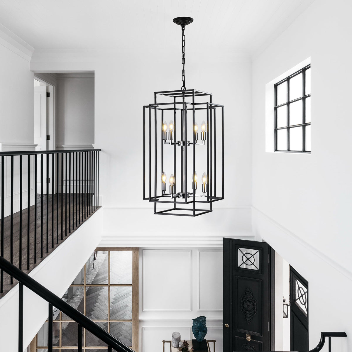 18" Modern 8-Light Pendant Chandelier