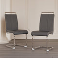 Modern PU Faux Leather High Back Dining Chairs - Set of 2