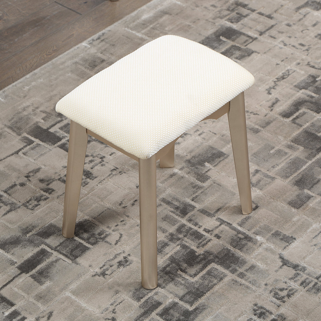 Maly Contemporary Wood Vanity and Stool Set