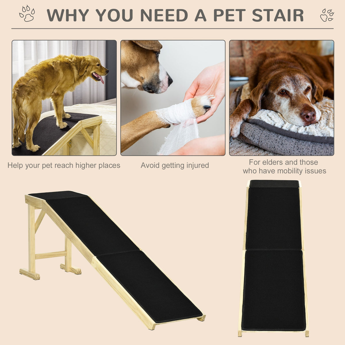 PawHut Dog Ramp for Bed