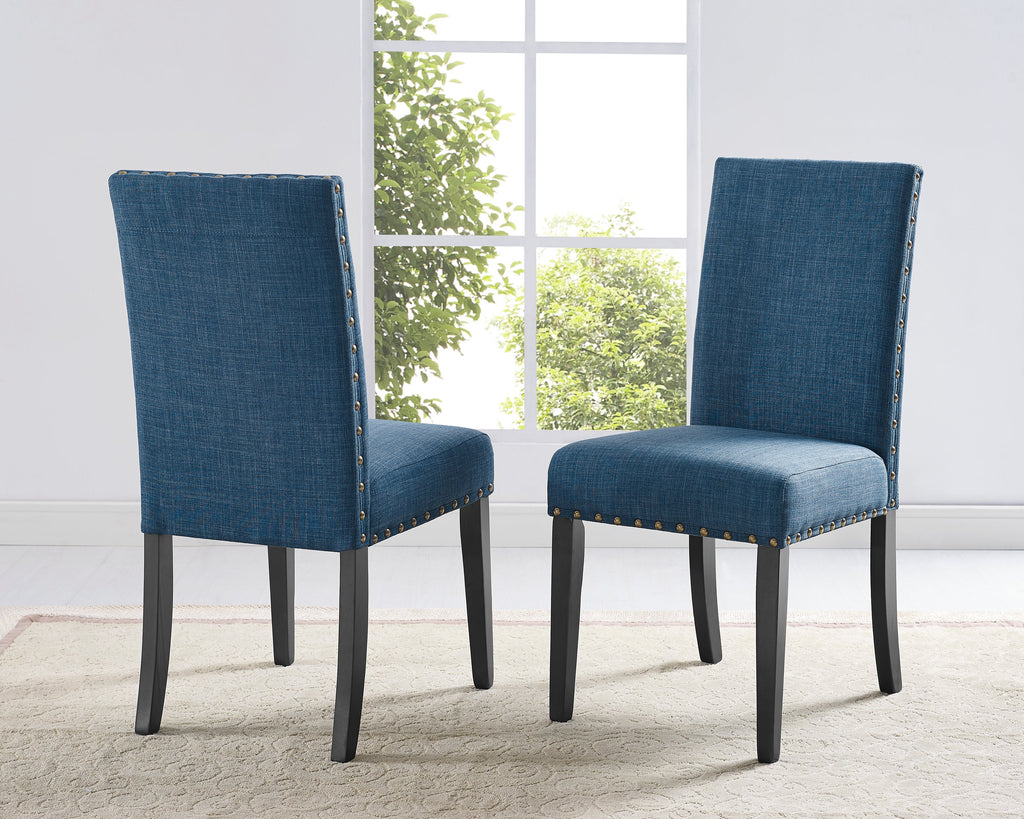 Biony Fabric Dining Chairs with Nailhead Trim, Set of 2