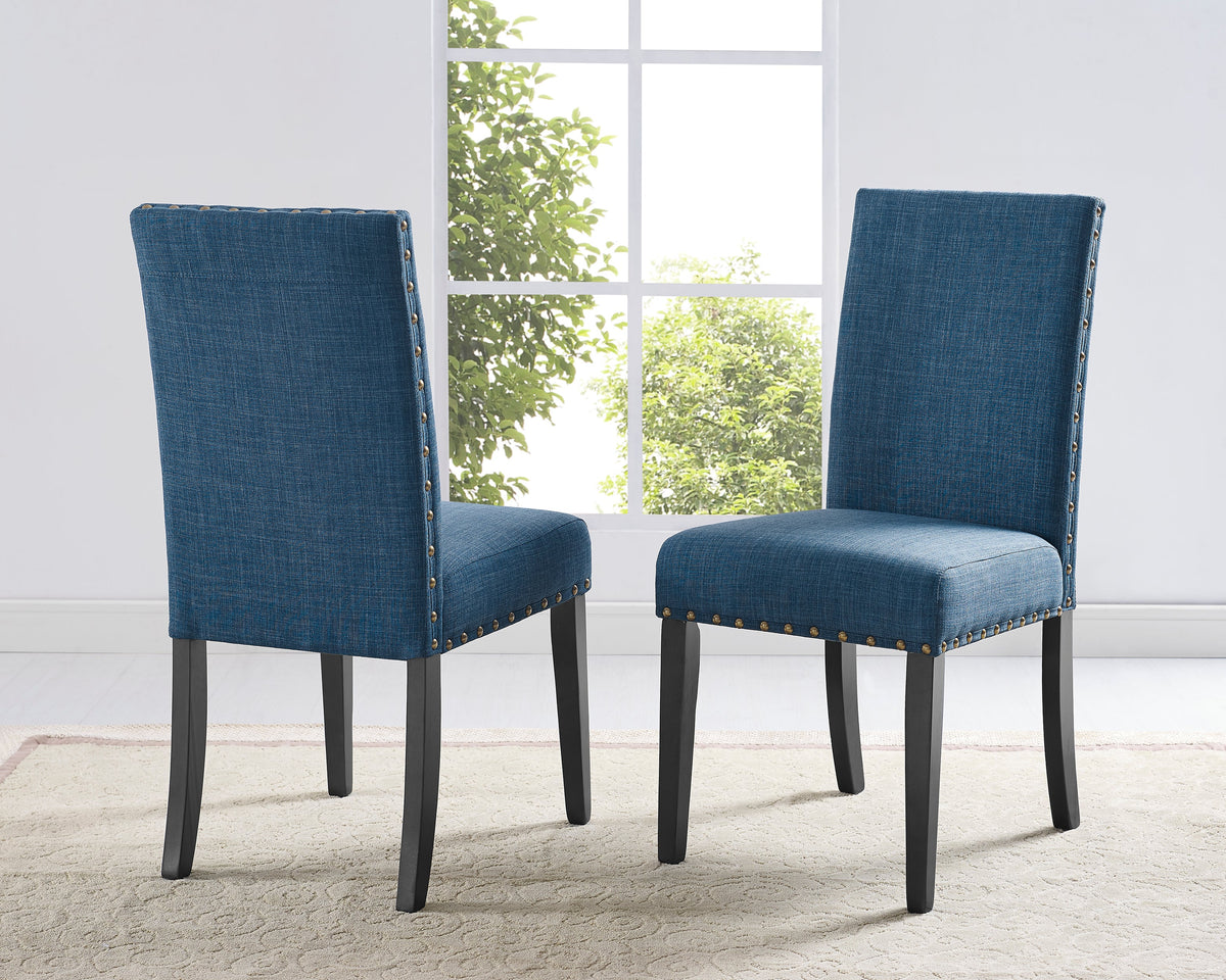 Biony Fabric Dining Chairs with Nailhead Trim, Set of 2