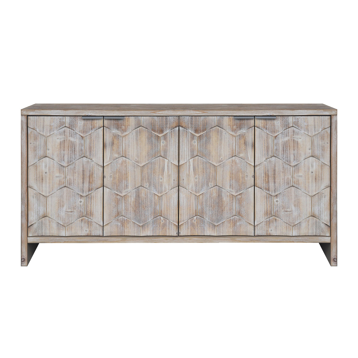 Farmhouse Style 4 Door Wooden Accent Cabinet
