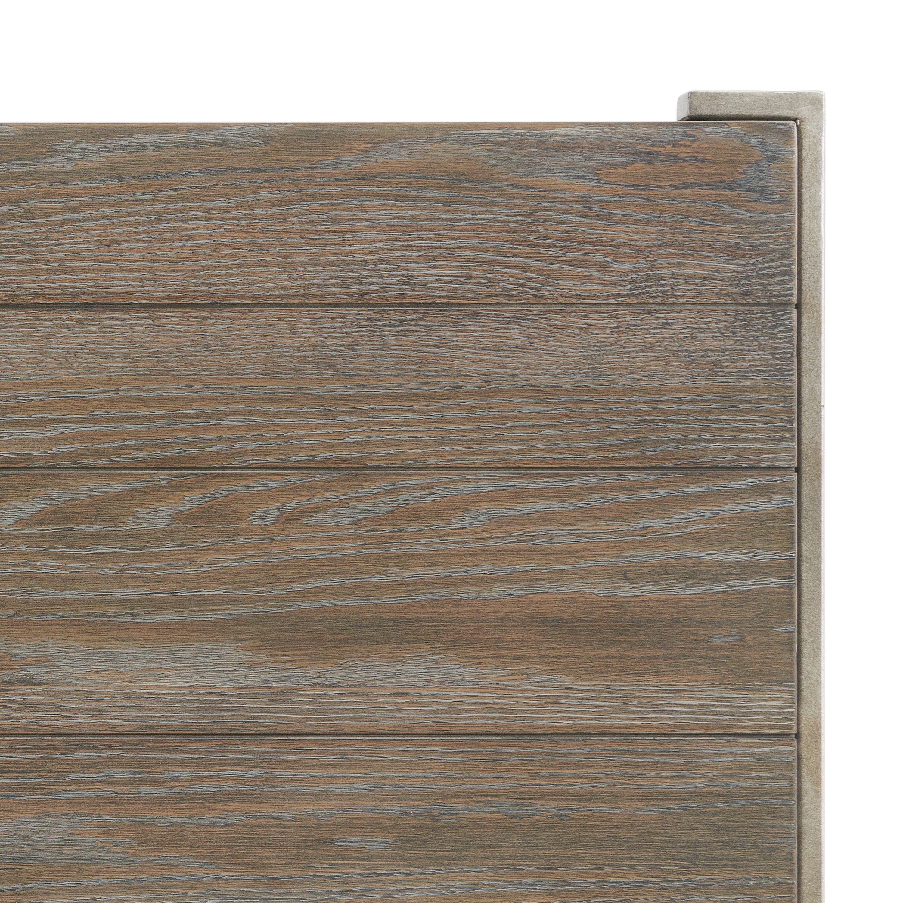 Corbeta Metal Frame Wood Living Room End Table with Shelf