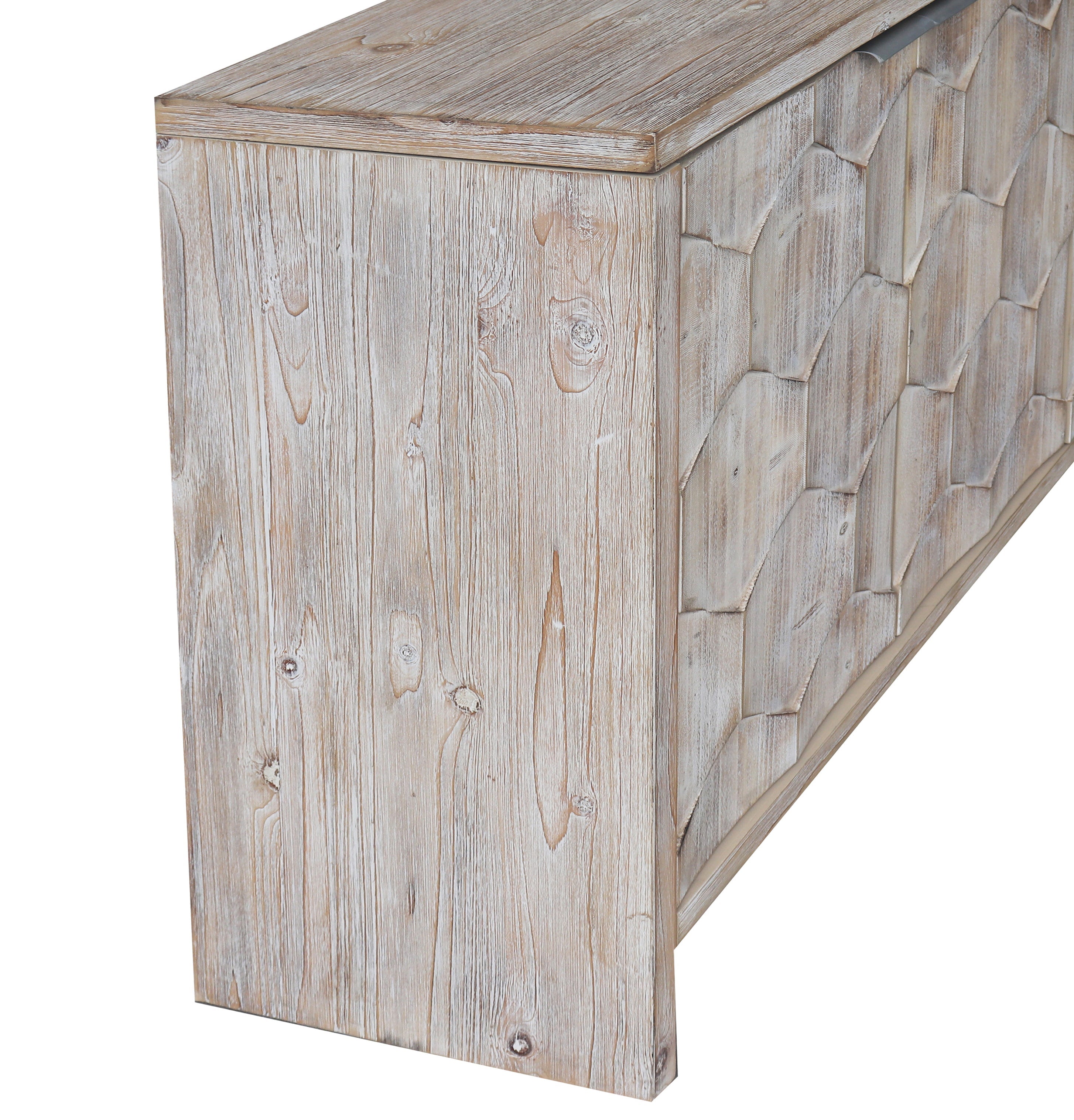 Farmhouse Style 4 Door Wooden Accent Cabinet