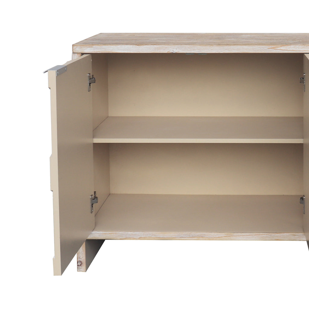 Farmhouse Style 4 Door Wooden Accent Cabinet