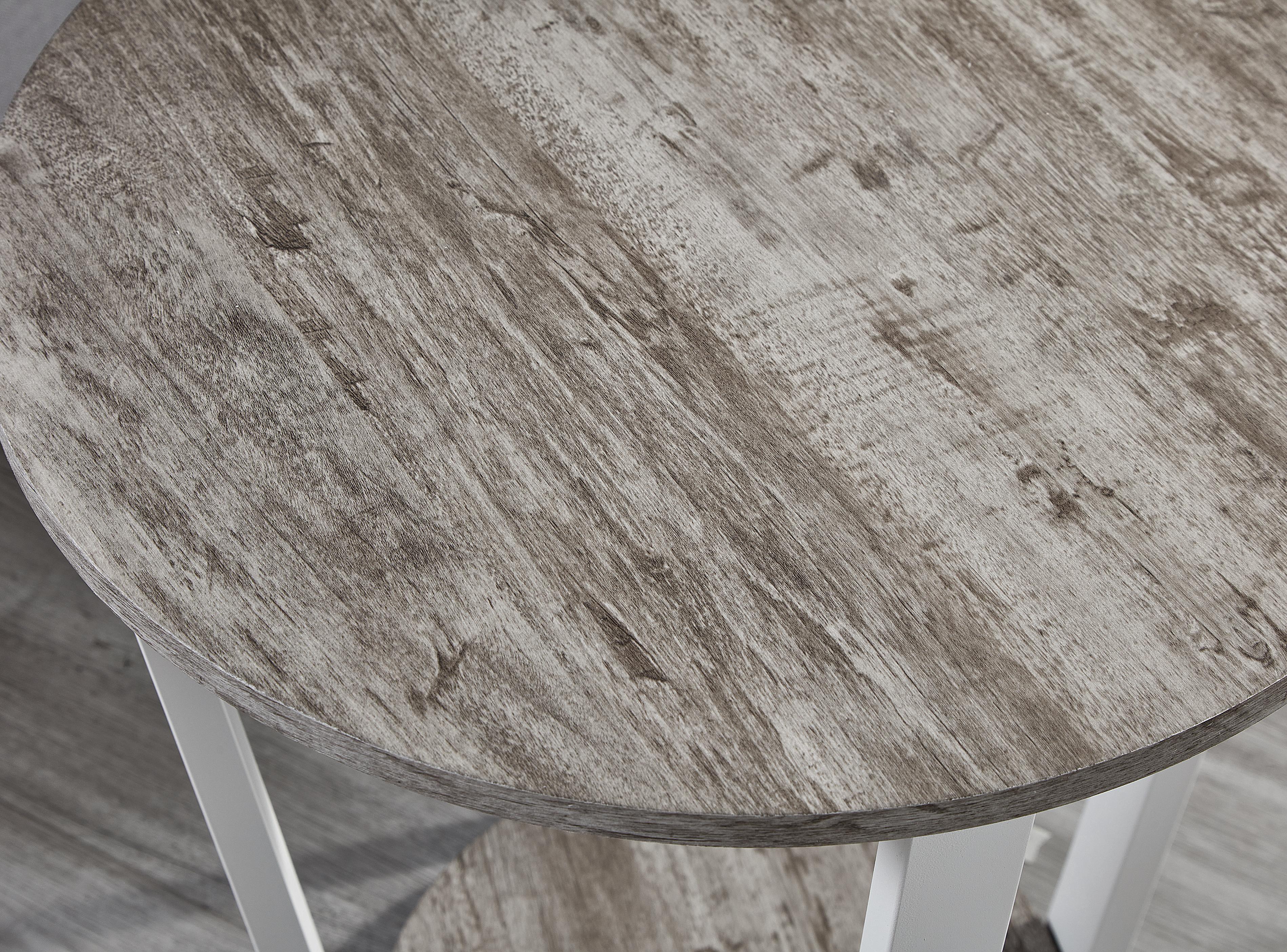 Elysian Contemporary Round End Table with Shelf