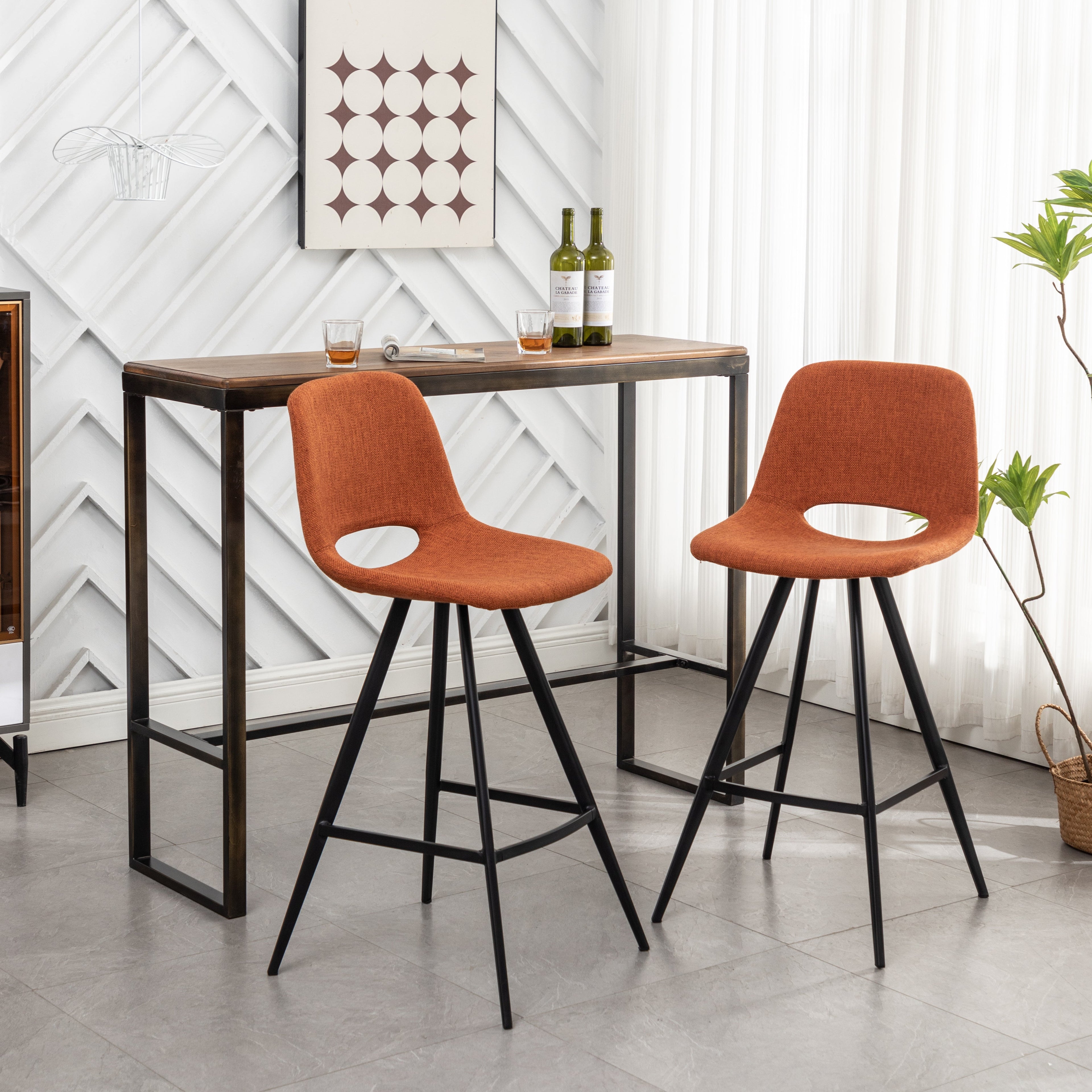 Porth Fabric Kitchen 28.25" Counter Height Stools, Set of 2