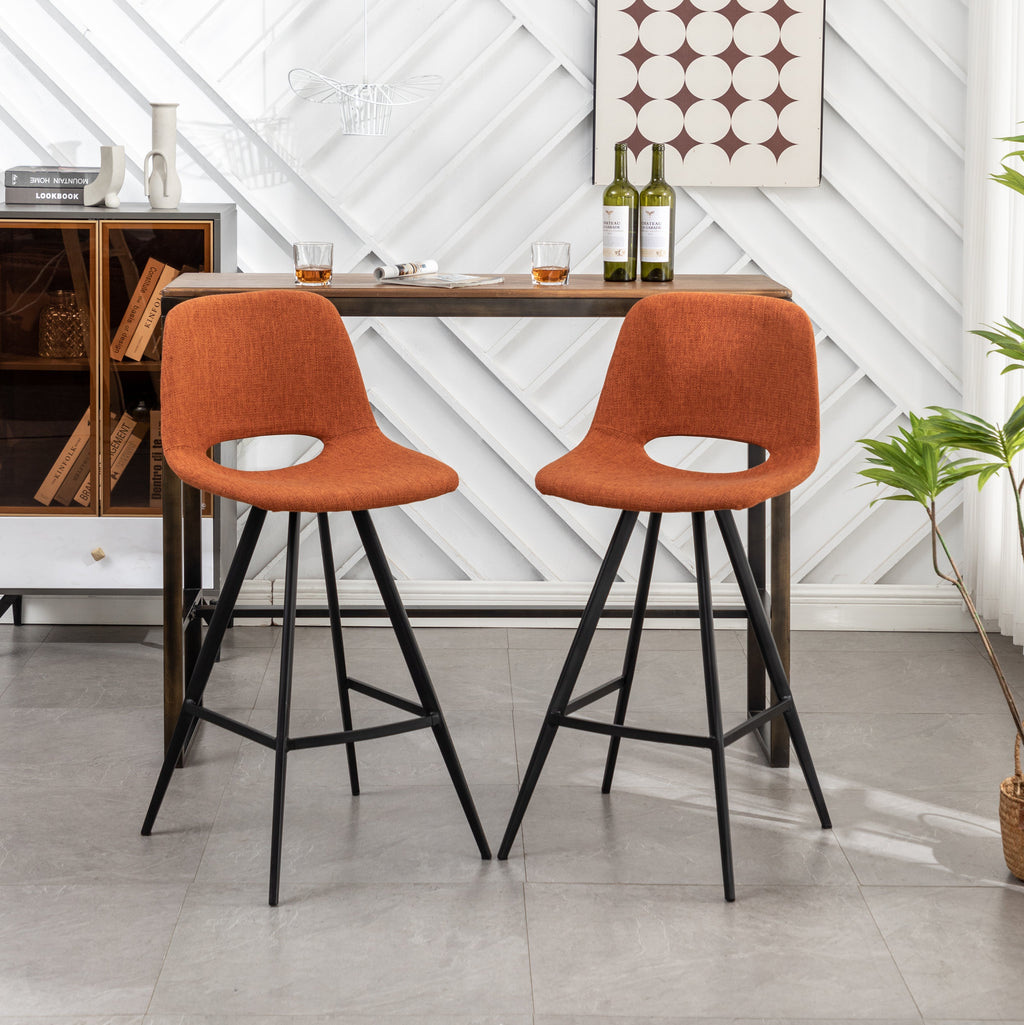 Porth Fabric Kitchen 28.25" Counter Height Stools, Set of 2