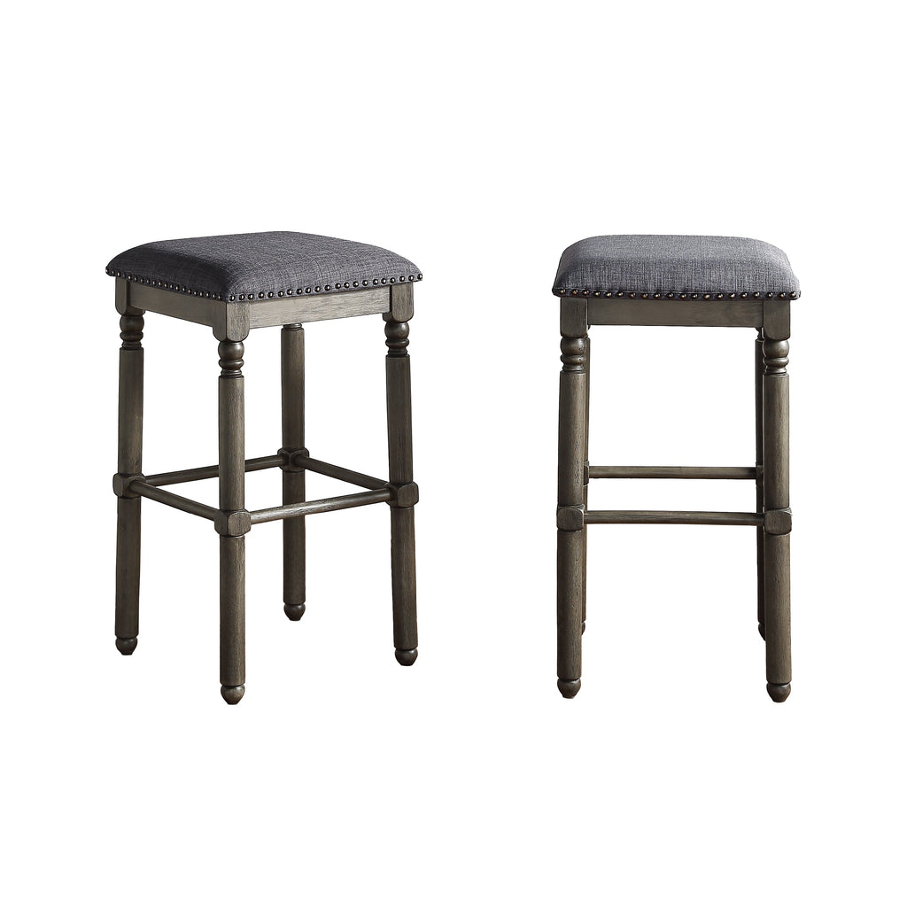 Arnhem Wood Upholstered Bar Stools, Set of 2