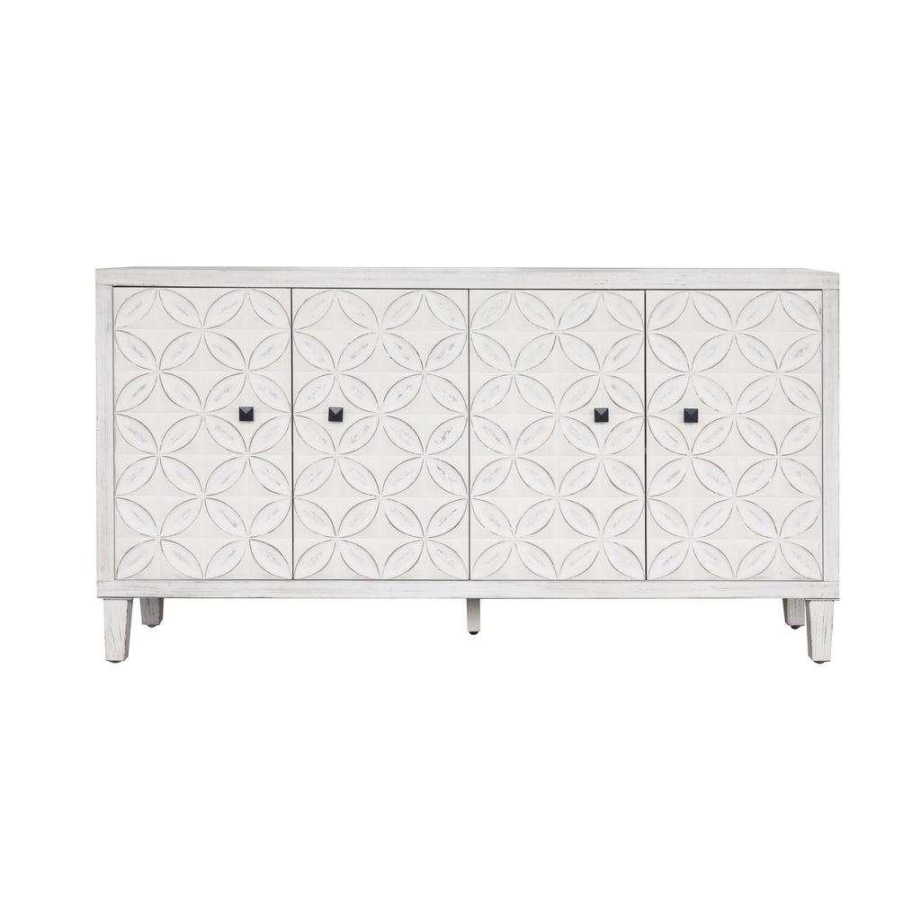 Accent Cabinet 4 Door Wooden Cabinet Sideboard Buffet Server