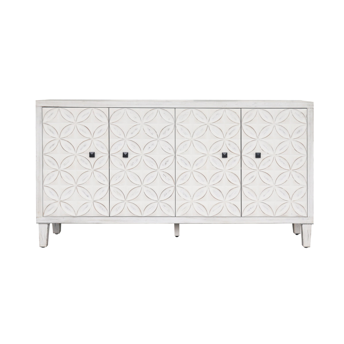 Accent Cabinet 4 Door Wooden Cabinet Sideboard Buffet Server