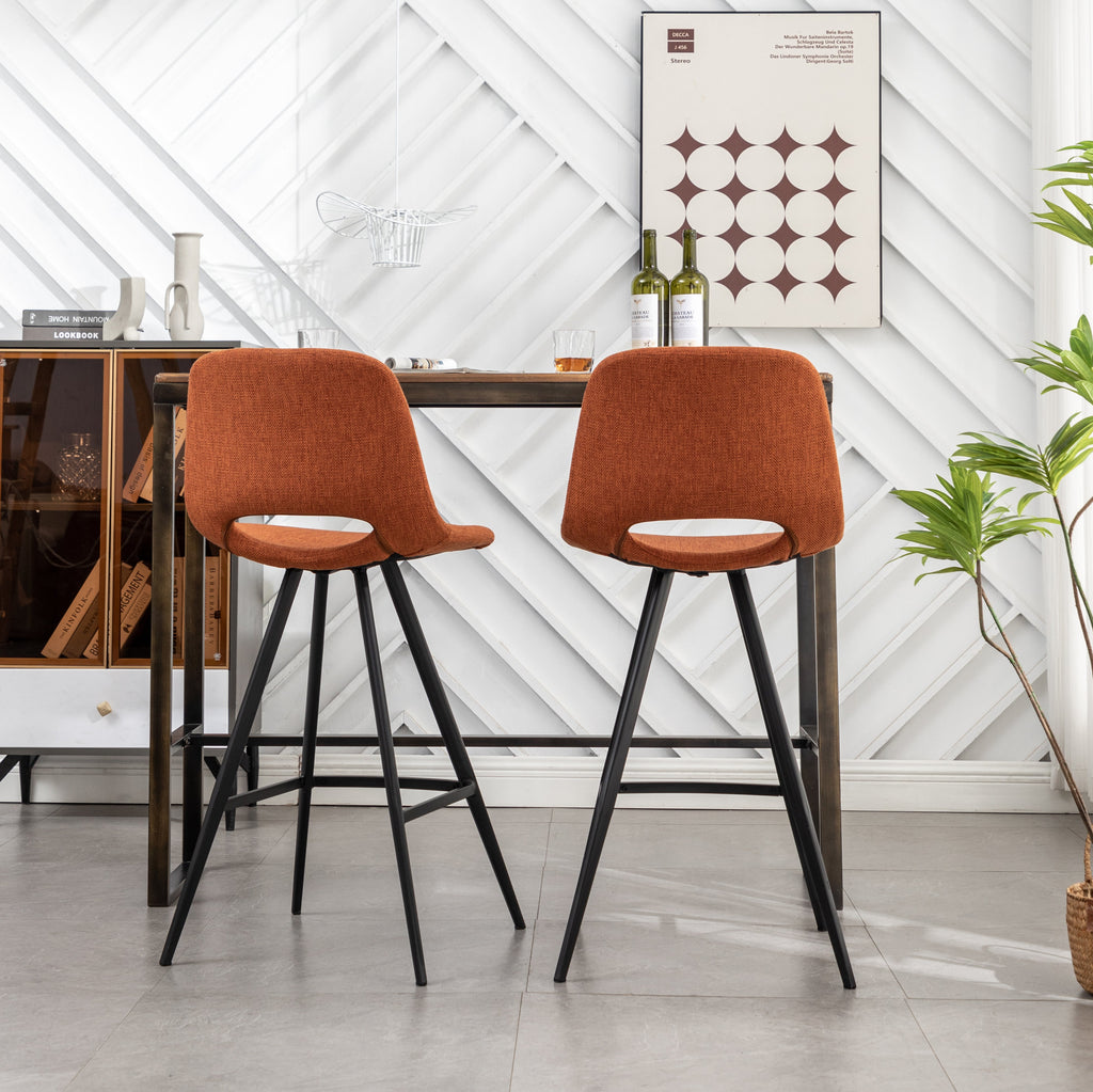 Porth Fabric Kitchen 28.25" Counter Height Stools, Set of 2
