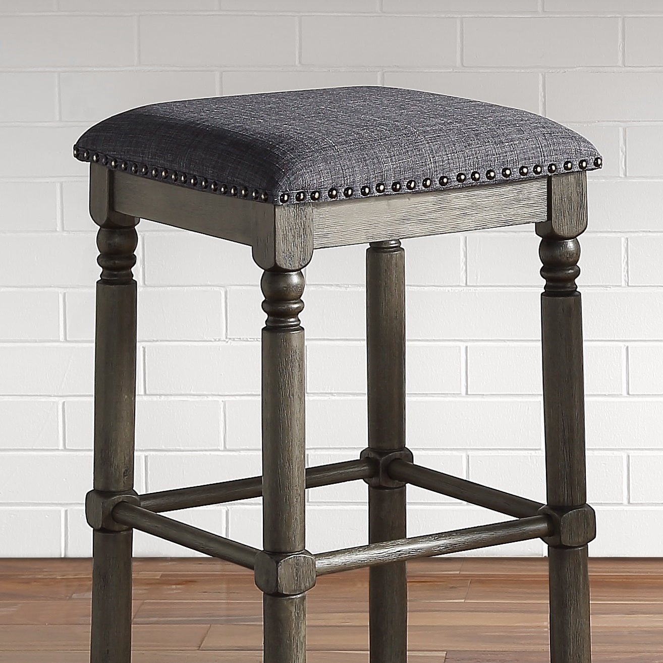 Arnhem Wood Upholstered Swivel Counter Height Stool, Set of 2