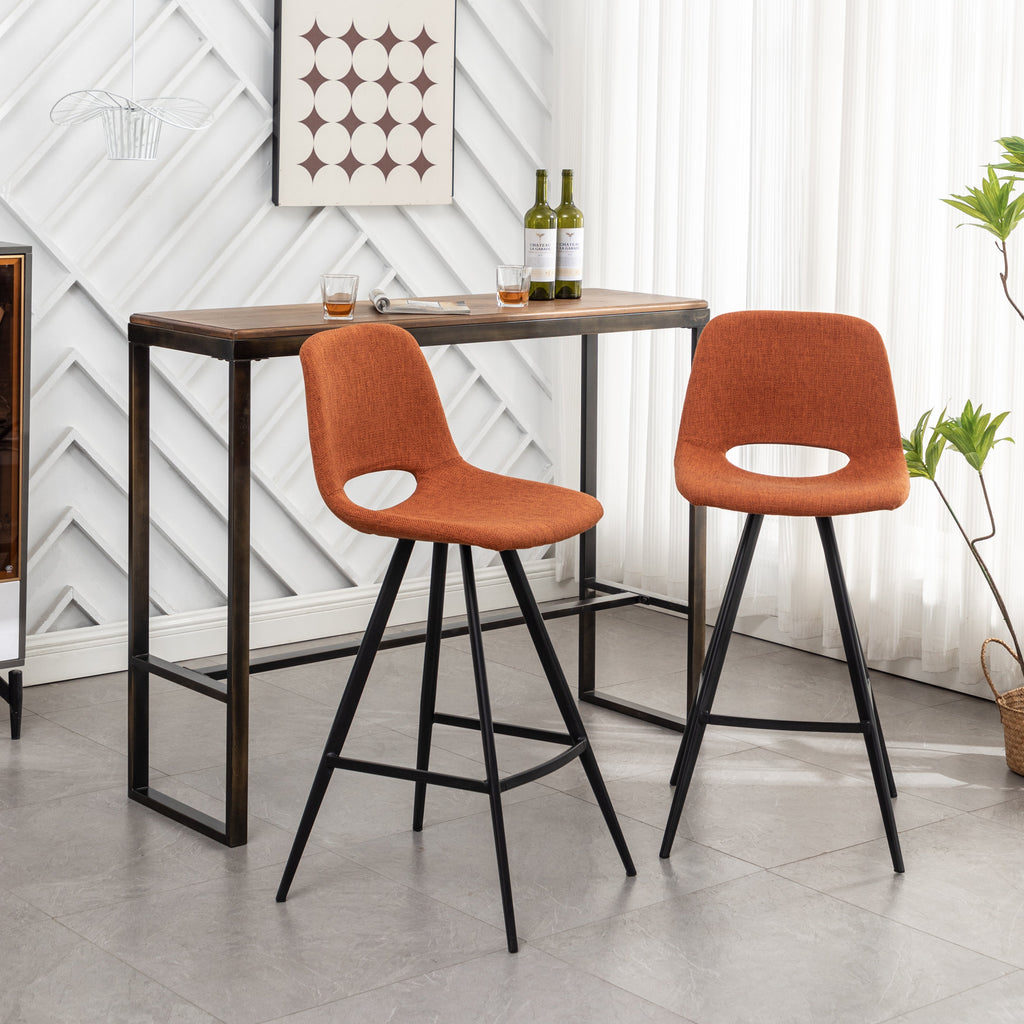 Porth Fabric Kitchen 28.25" Counter Height Stools, Set of 2