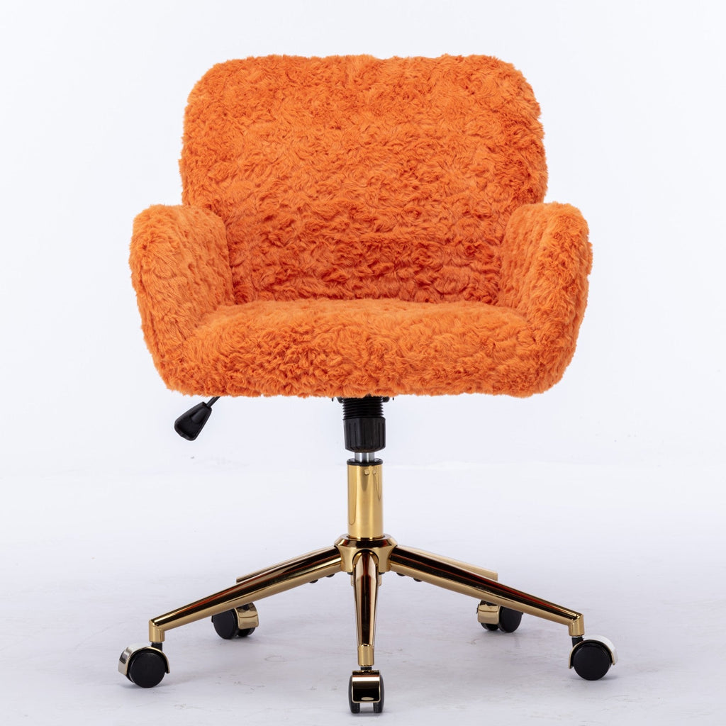 A&A Furniture Office Chair - Adjustable Vanity Chair in Orange