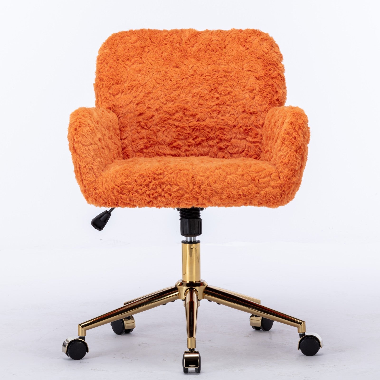A&A Furniture Office Chair - Adjustable Vanity Chair in Orange