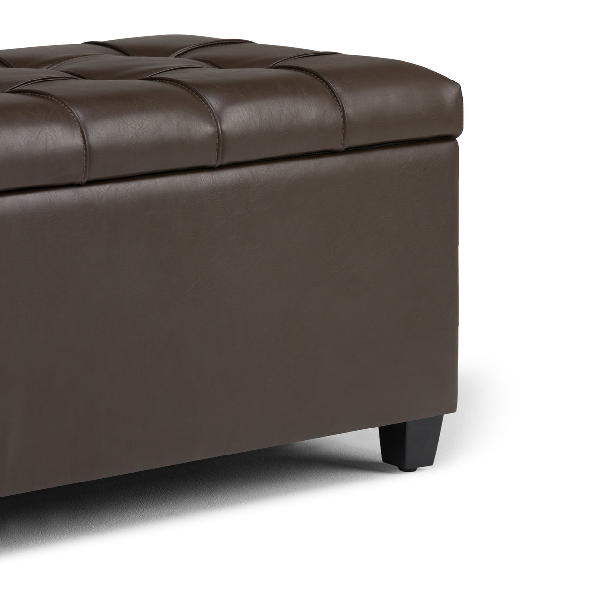 Sienna 33 Inch Wide Storage Ottoman Bench in Chocolate