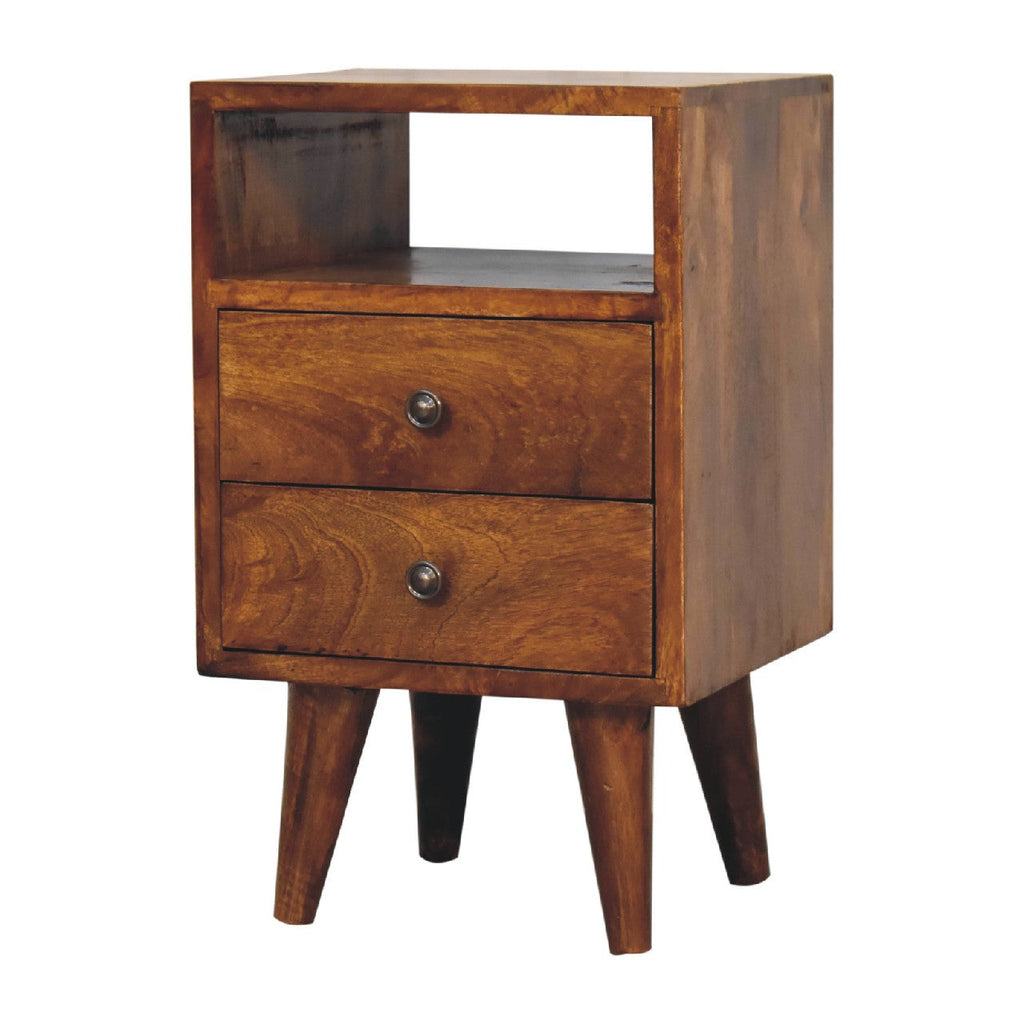 Solid Wood Mini Classic Chestnut Bedside Table