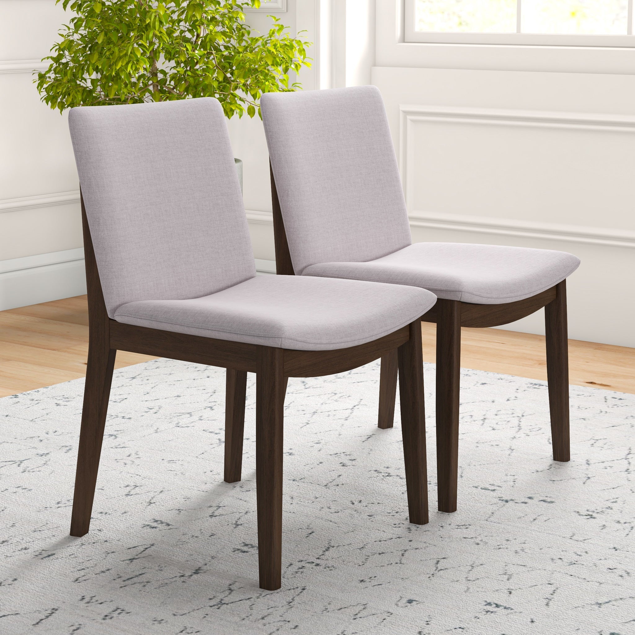 Modern Laura Mid-Century Modern Solid Wood Dining Chair Set