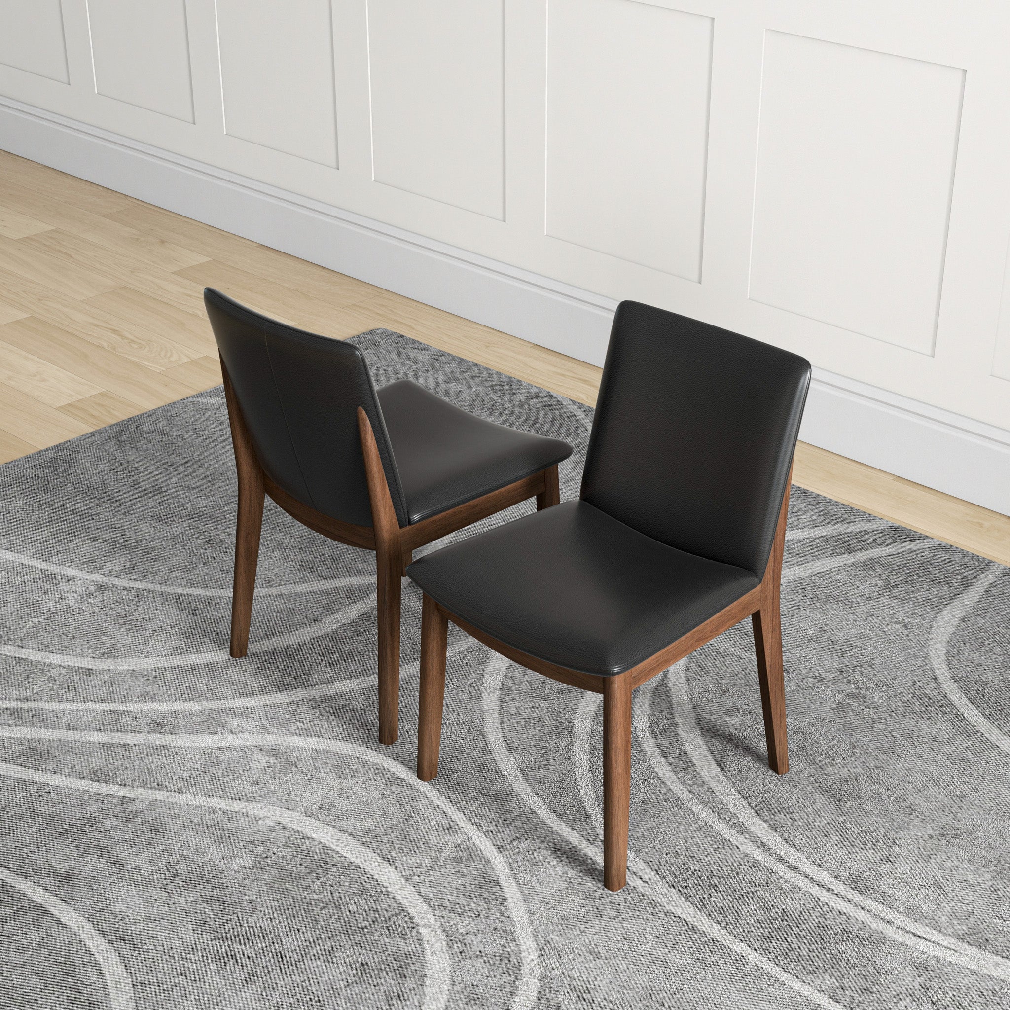 Laura Mid-Century Modern Solid Wood Dining Chair Set of 2