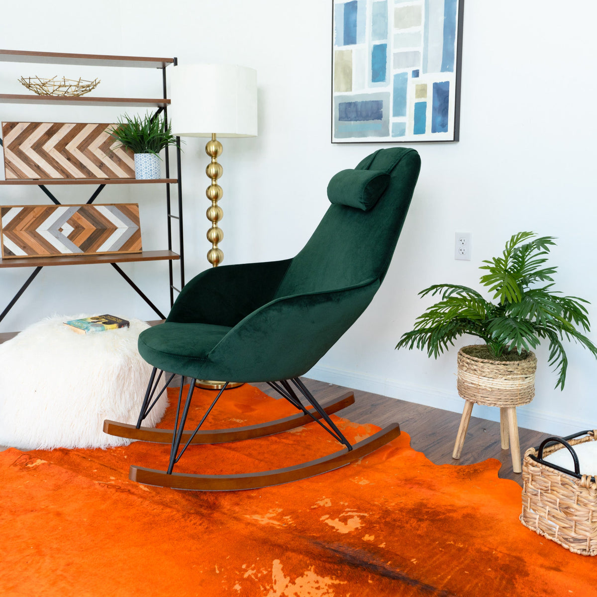 Chloe Mid Century Modern Rocker Livingroom and Bedroom Chair