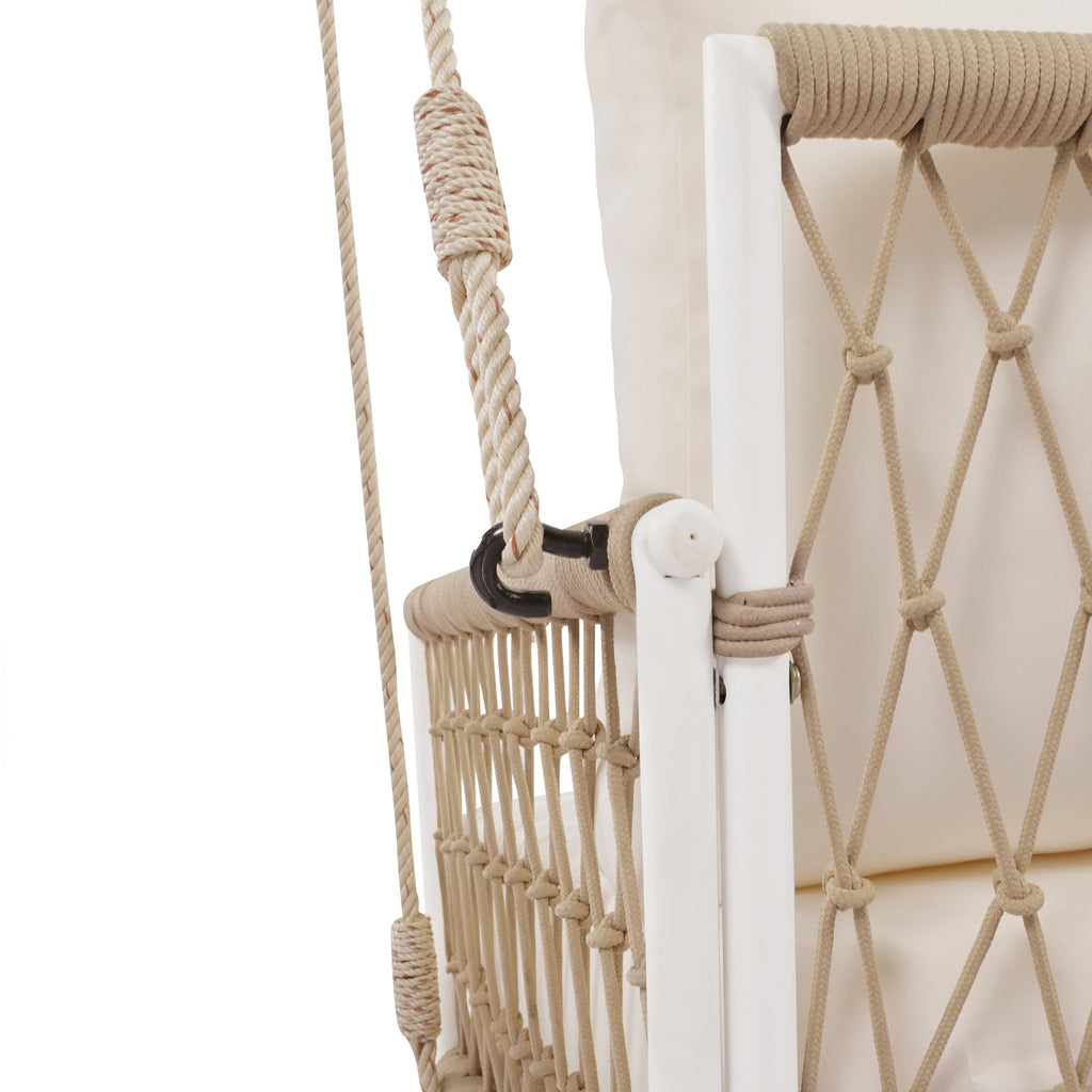 TREXM 1-Piece Woven Rope Outdoor Swing Sofa