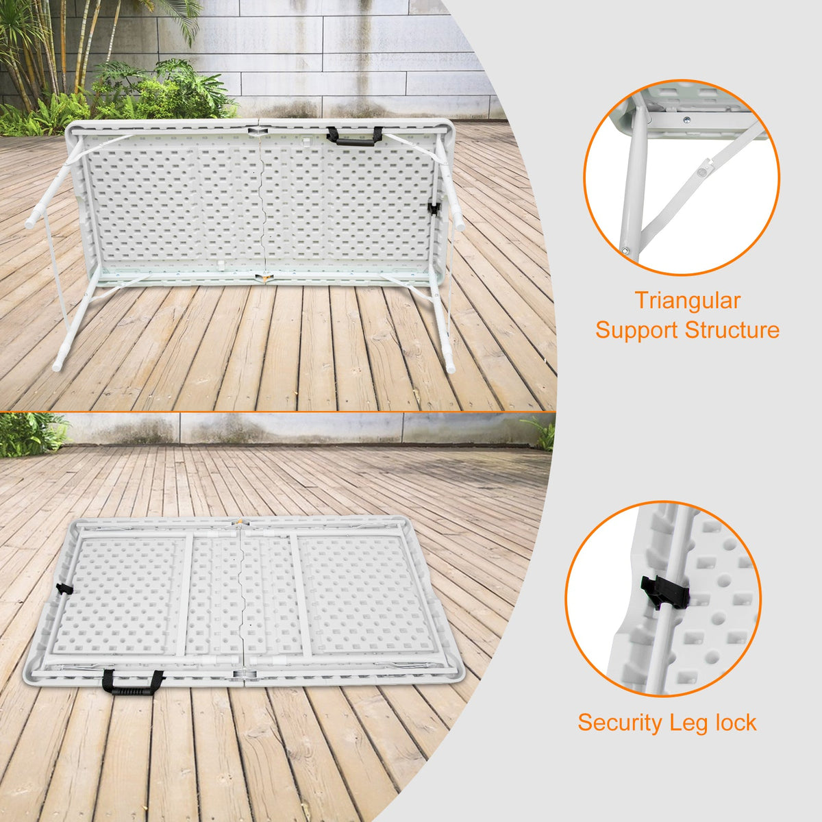 4ft Portable Folding Table - Maximum Weight 135KG