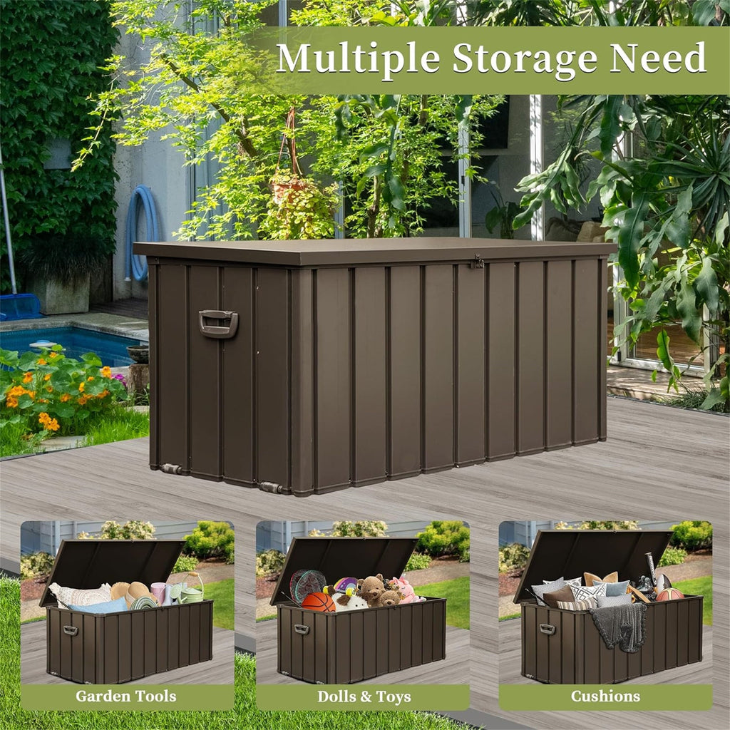 200 Gallon Outdoor Storage Deck Box - Waterproof & Lockable