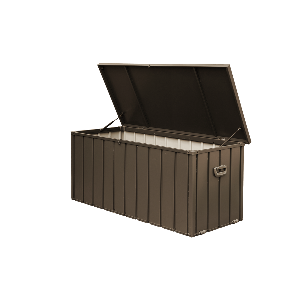 160 Gallon Outdoor Storage Deck Box - Waterproof Dark Brown