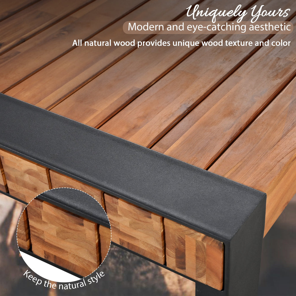 GO 3-Pieces Outdoor Dining Table with Benches