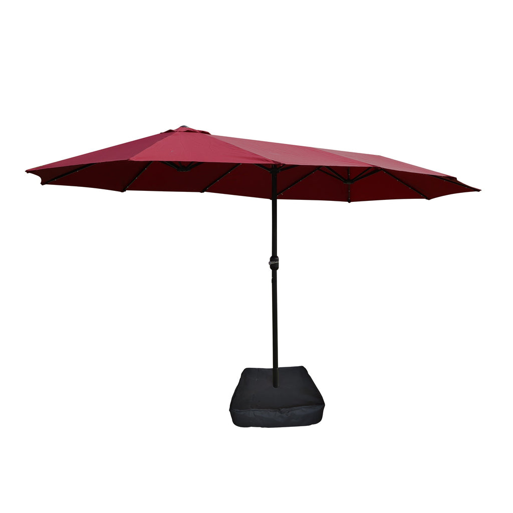 15x9ft Large Double-Sided Rectangular Outdoor Twin Patio Market Umbrella