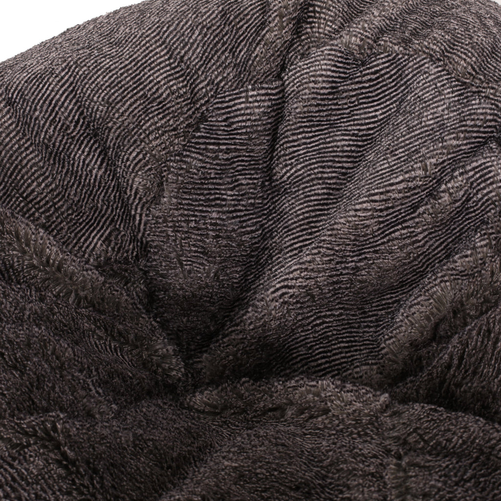 Vida 3 Foot Rounded Faux Fur Bean Bag, Brown/Beige