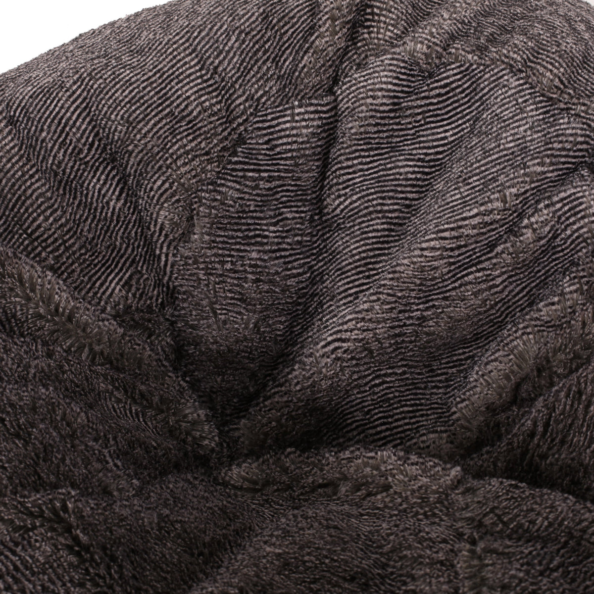Vida 3 Foot Rounded Faux Fur Bean Bag, Brown/Beige