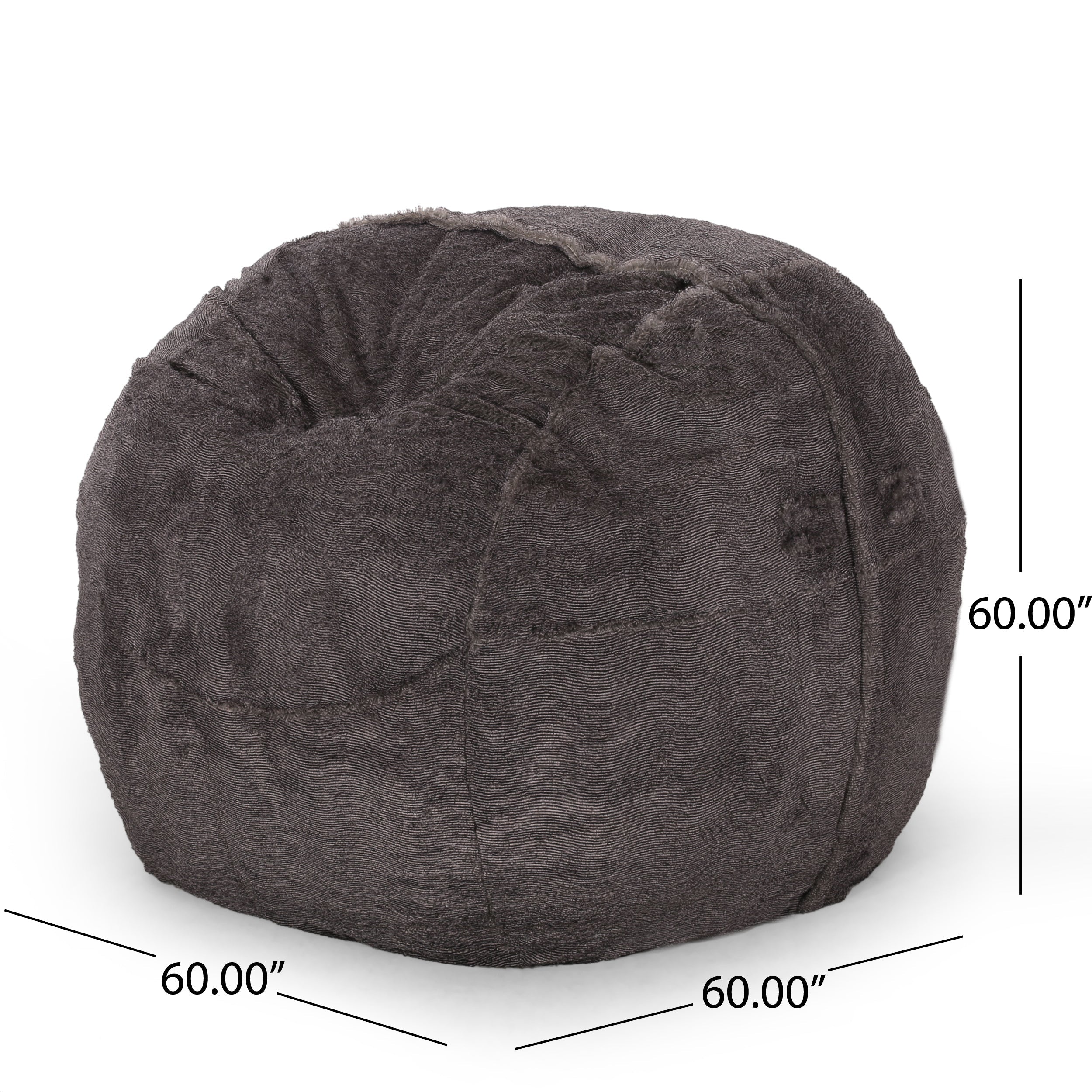 Lily Modern 5 Foot Faux Fur Cozy Bean Bag, Brown/Beige