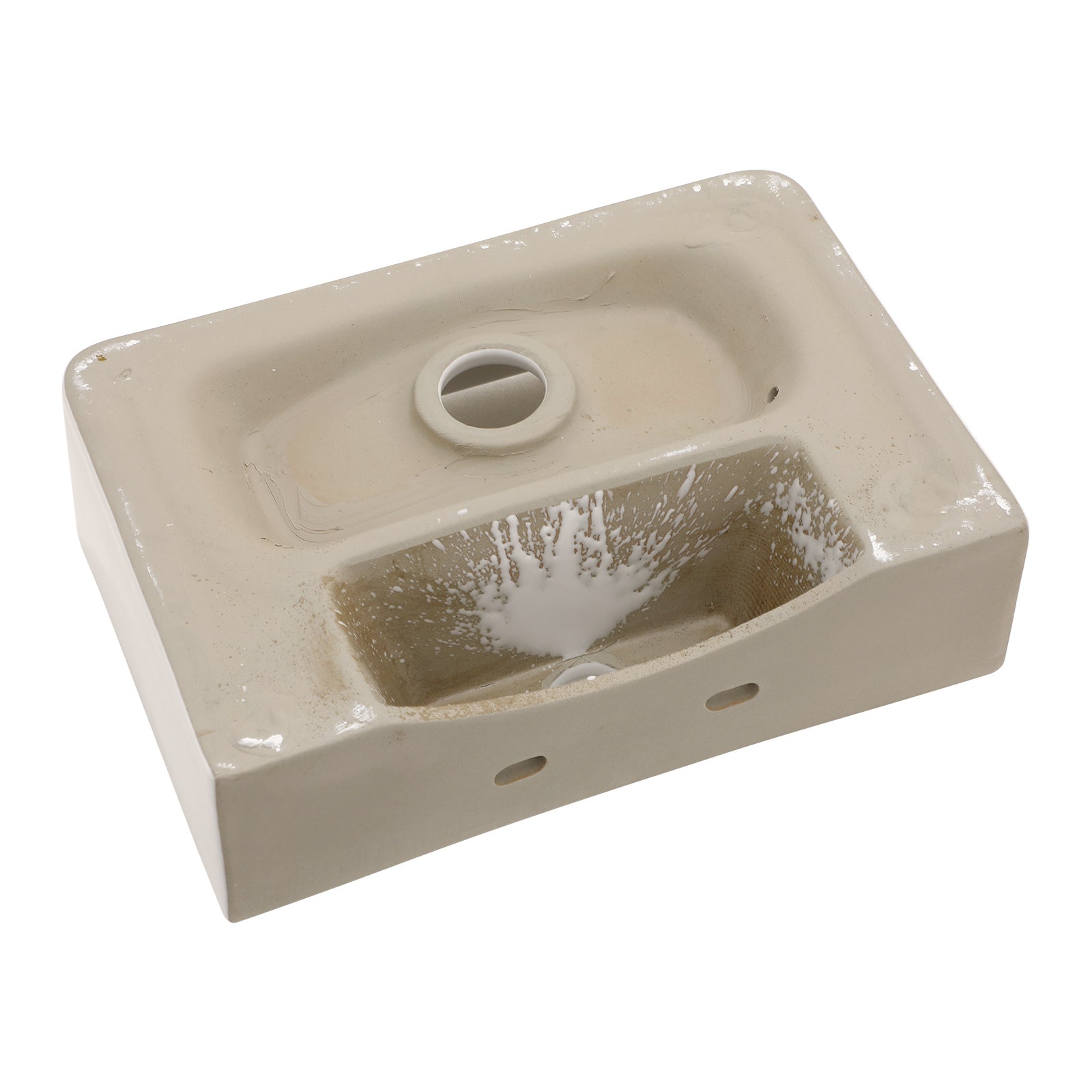 Stain Resistant Rectangular Bathroom Sink - 14.5x10 Inch