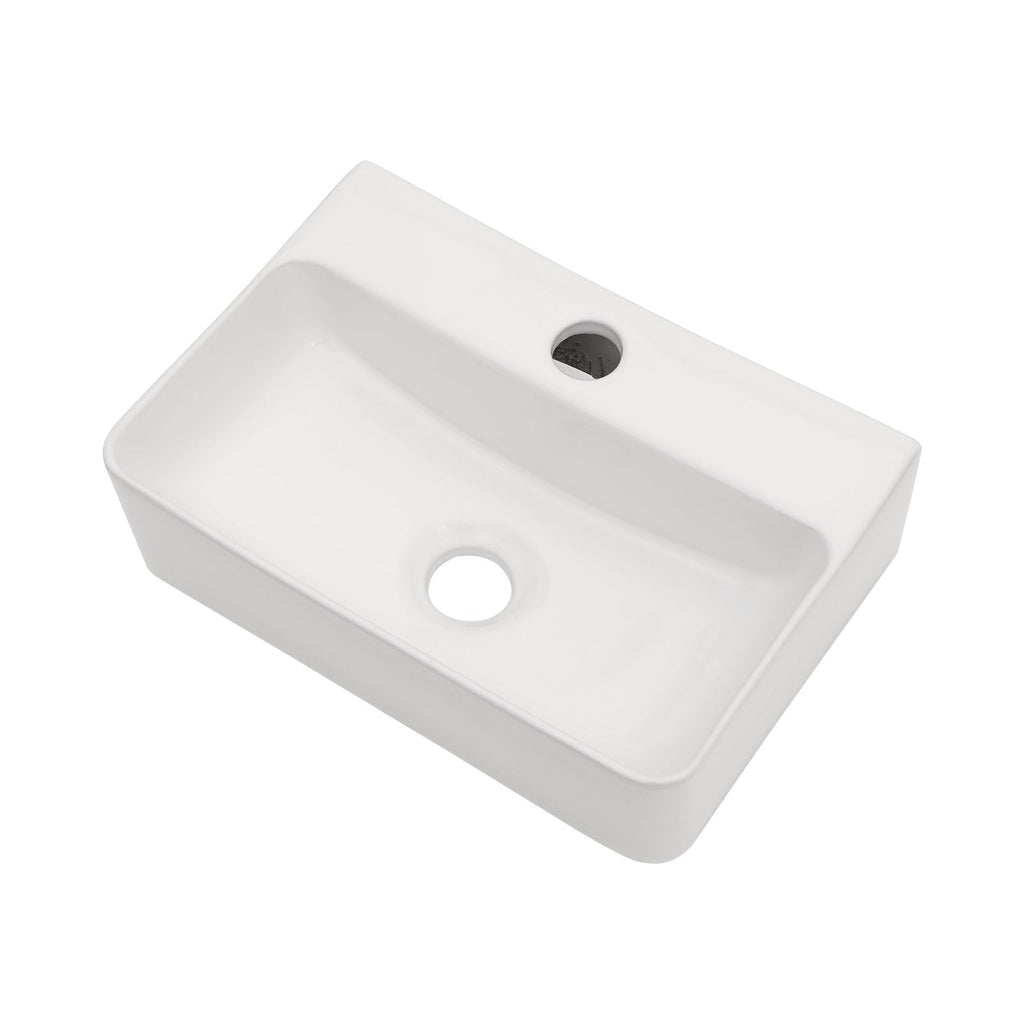 Stain Resistant Rectangular Bathroom Sink - 14.5x10 Inch