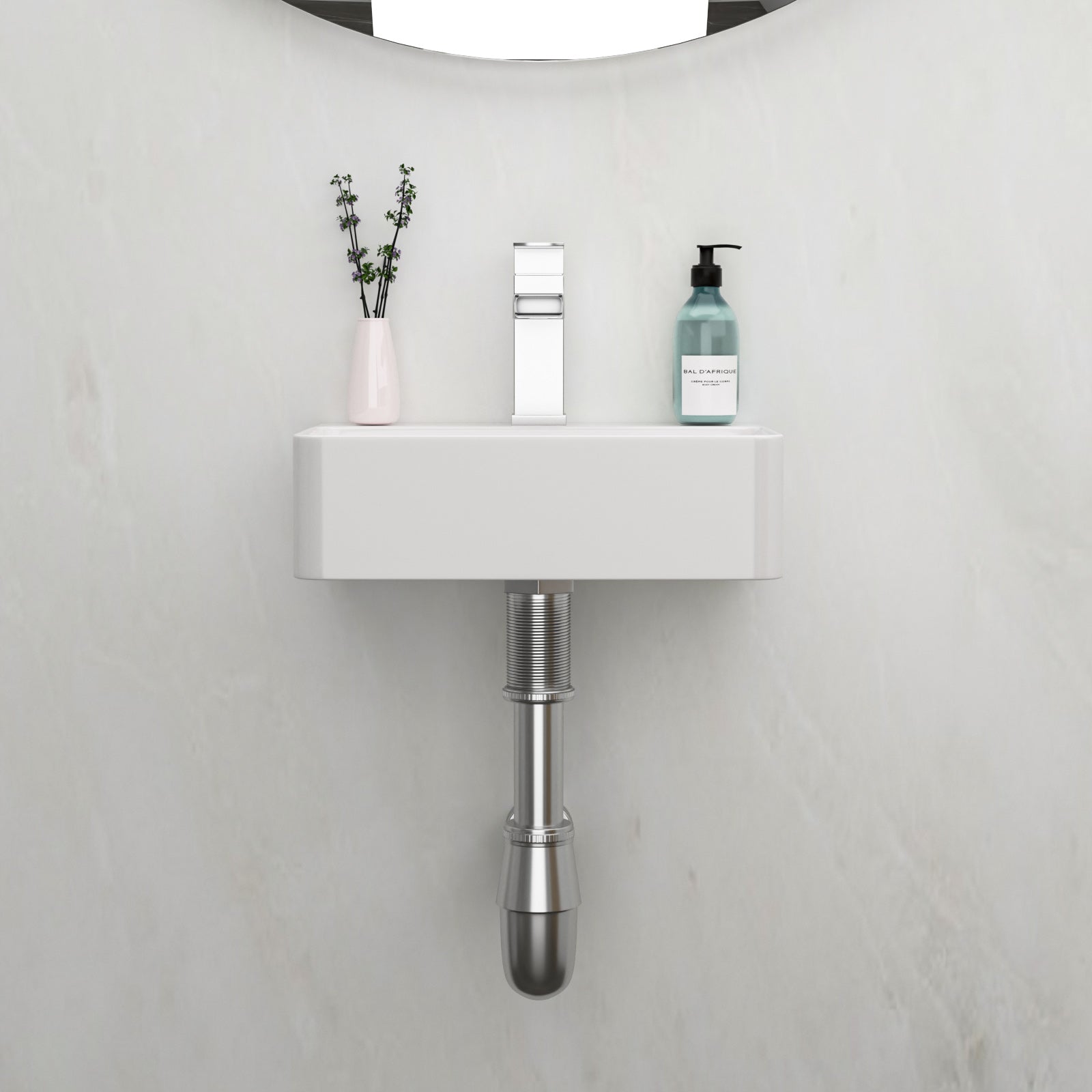 Stain Resistant Rectangular Bathroom Sink - 14.5x10 Inch