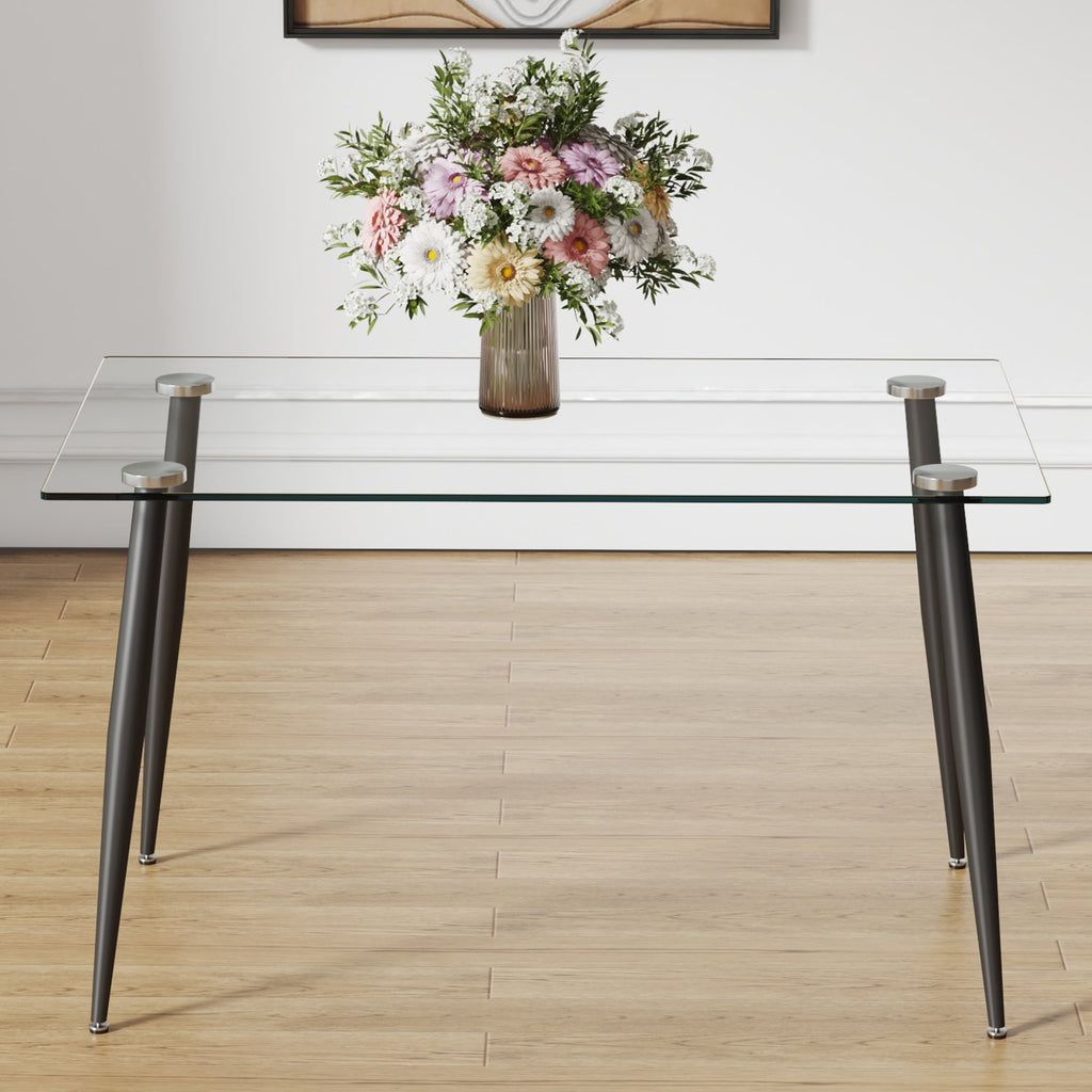 Modern Rectangular Glass Dining Table