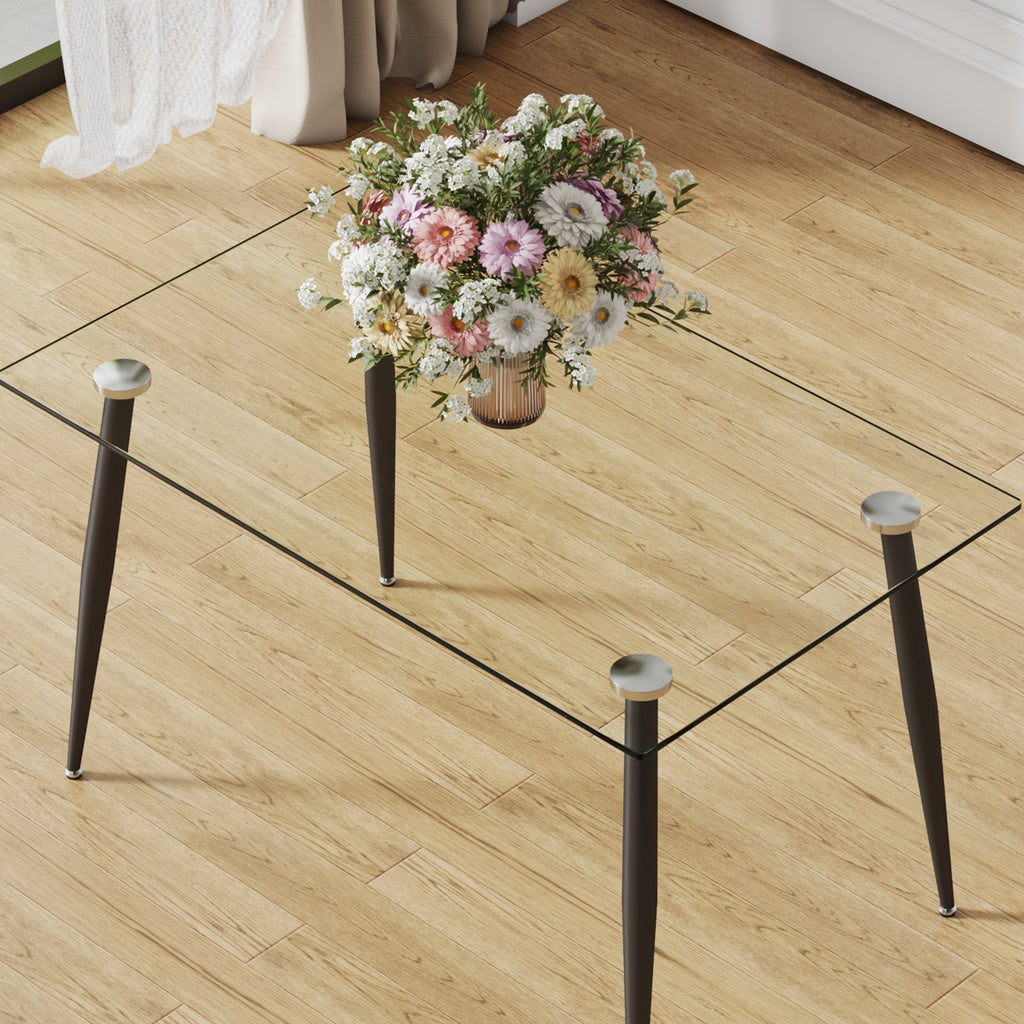 Modern Rectangular Glass Dining Table