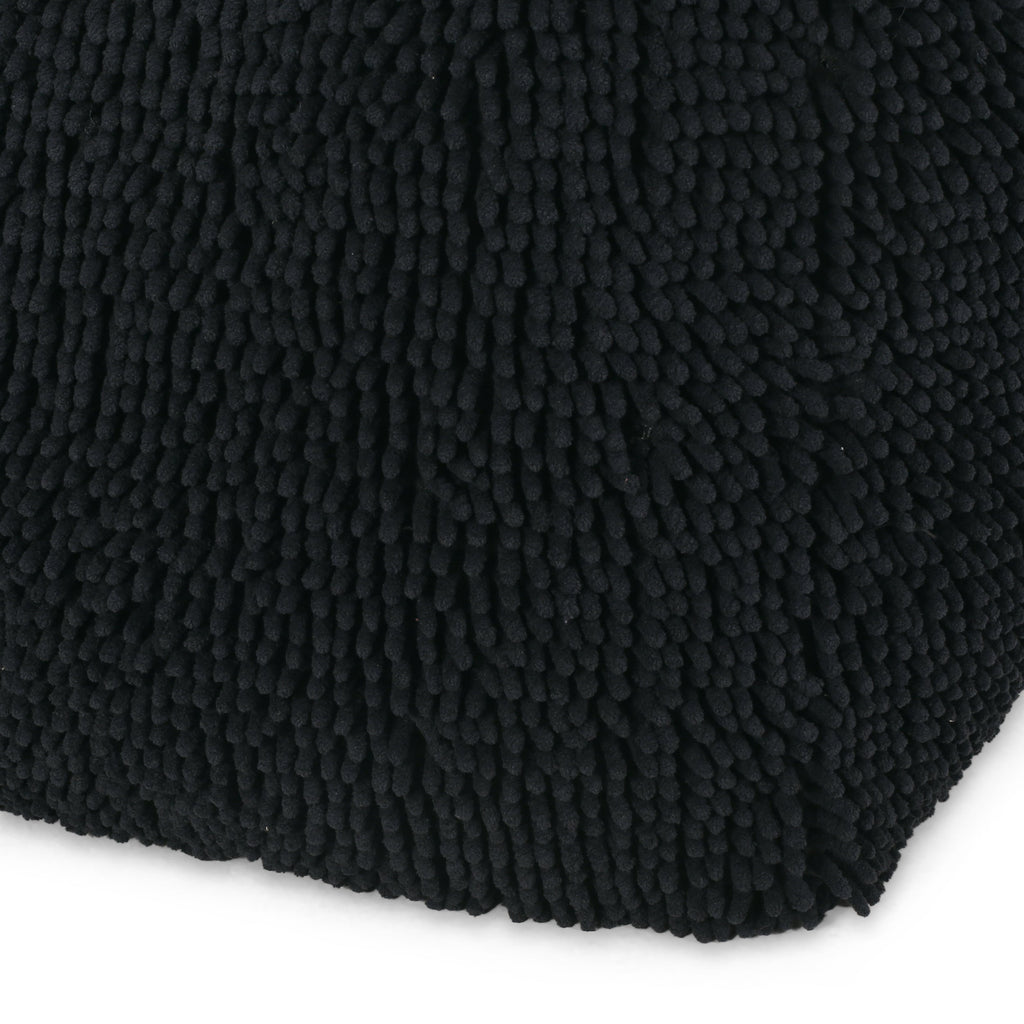 Spongy Microfiber Square Pouf, Dark