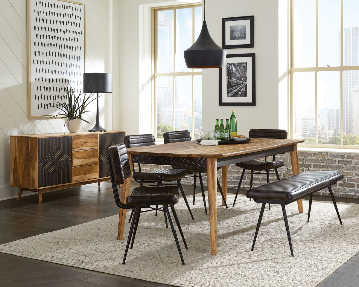 Espresso Upholstered Dining Bench