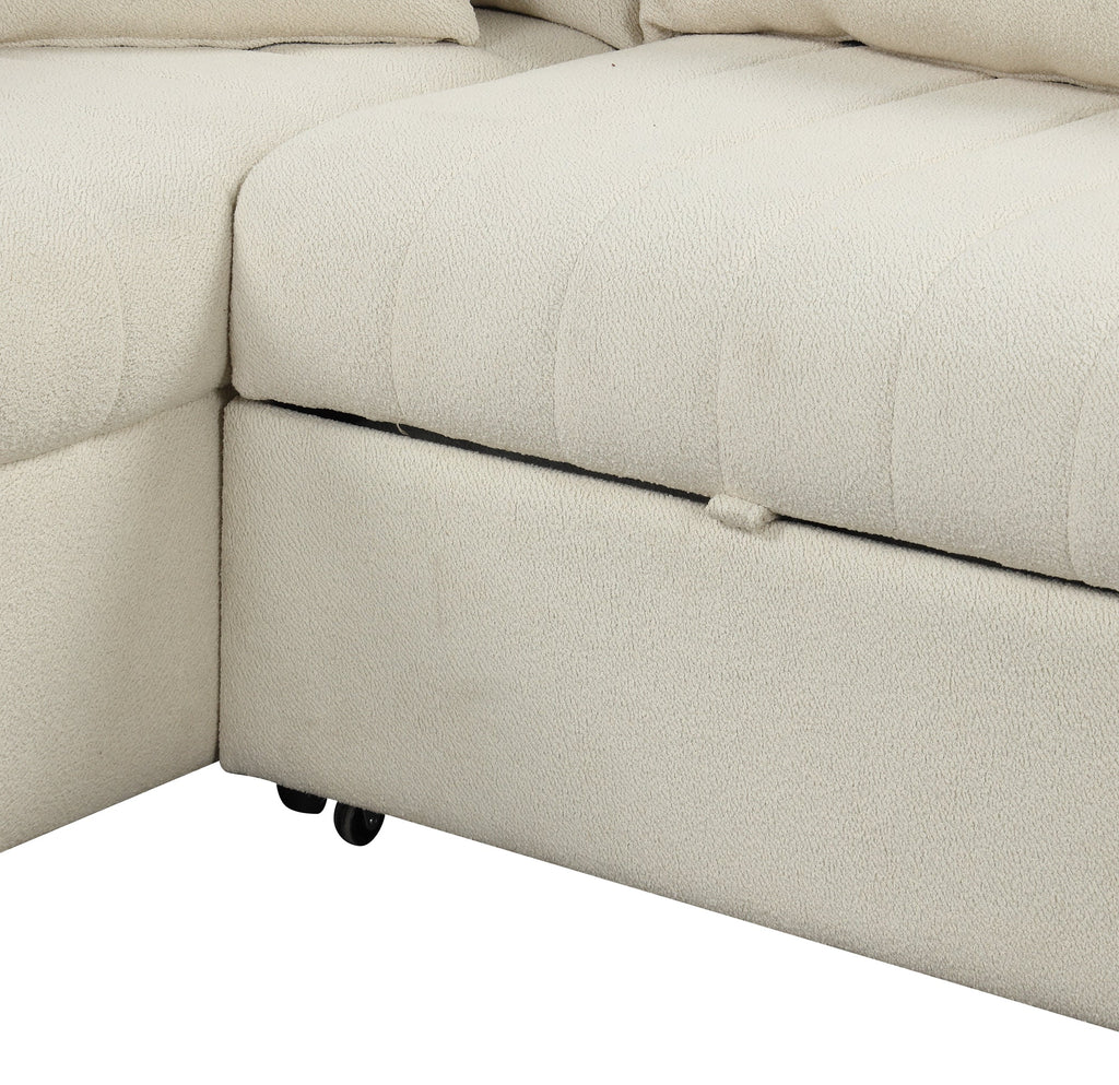 82.6" L-Shaped Sectional Pull Out Sofa Bed