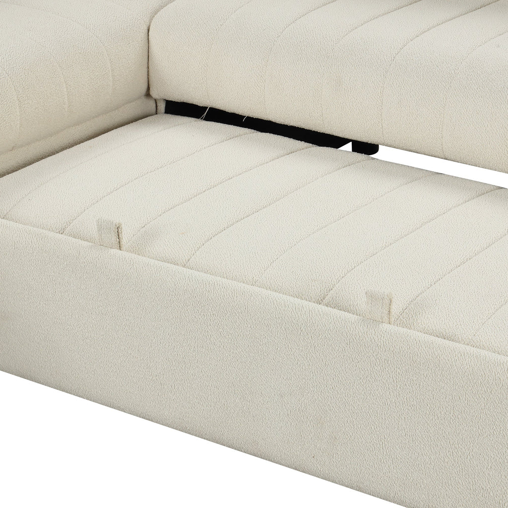 82.6" L-Shaped Sectional Pull Out Sofa Bed