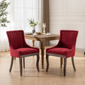 A&A Furniture Ultra Side Dining Chair Set of 2 in Wine