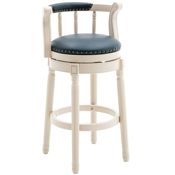 Cow Top Leather Wooden Bar Stools