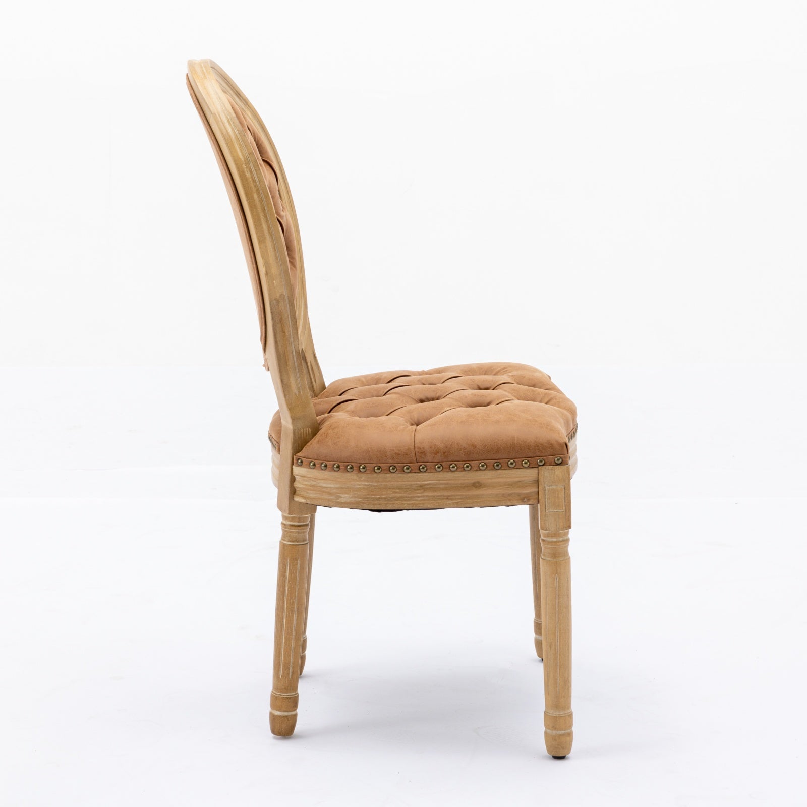 French Style Solid Wood Frame Dining Chair Set of 2