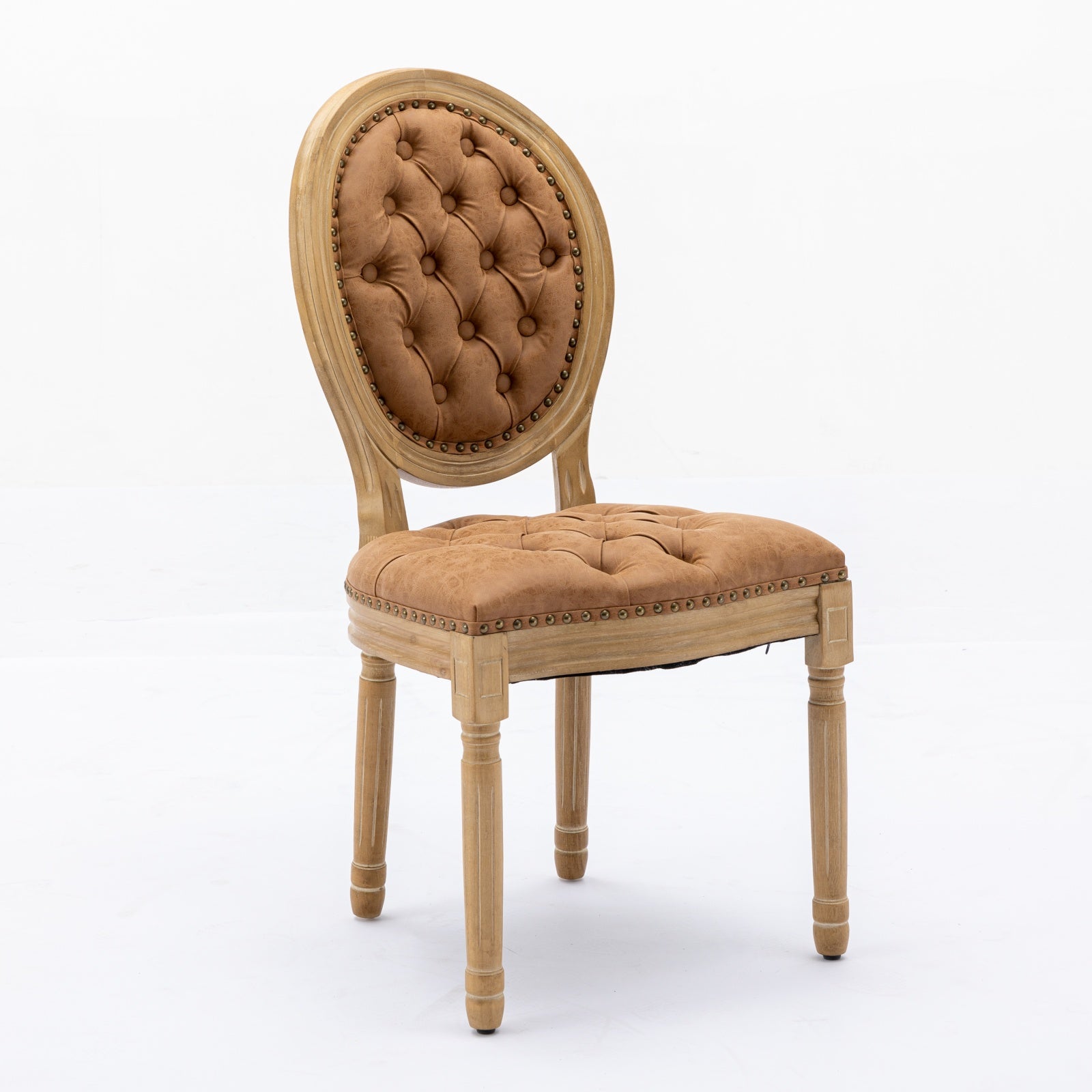 French Style Solid Wood Frame Dining Chair Set of 2